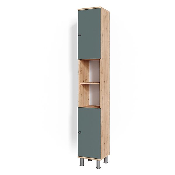 Vicco Hochschrank Fynn, Grün/Goldkraft Eiche, 30 günstig online kaufen