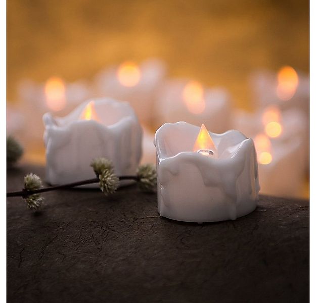 MUPOO LED-Kerze LED Flammen 24 er LED-Kerze Fairy Lights,3D Flamme Batterie günstig online kaufen