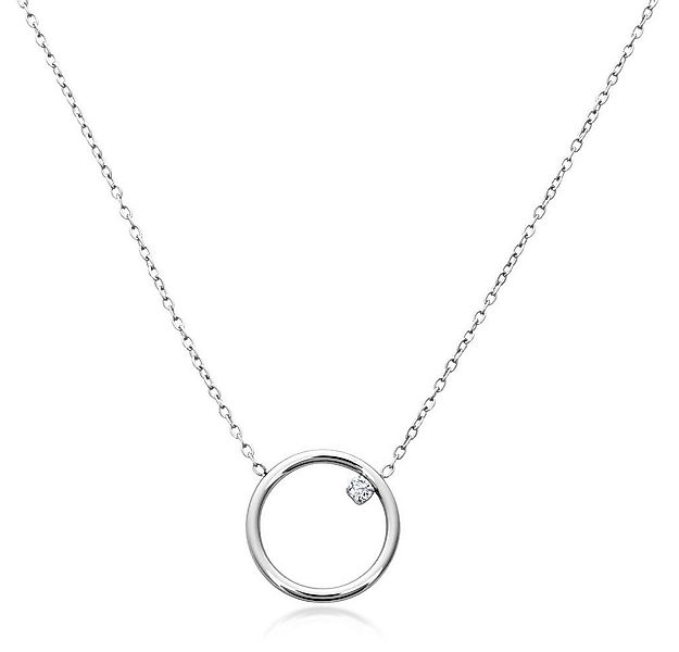 JEWLIX Edelstahlkette JEWLIX Kreiskette für Damen aus Edelstahl mit Zirkoni günstig online kaufen