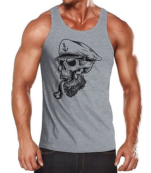 Neverless Tanktop Herren Tank-Top Captain Skull Beard Kapitän Totenkopf Bar günstig online kaufen