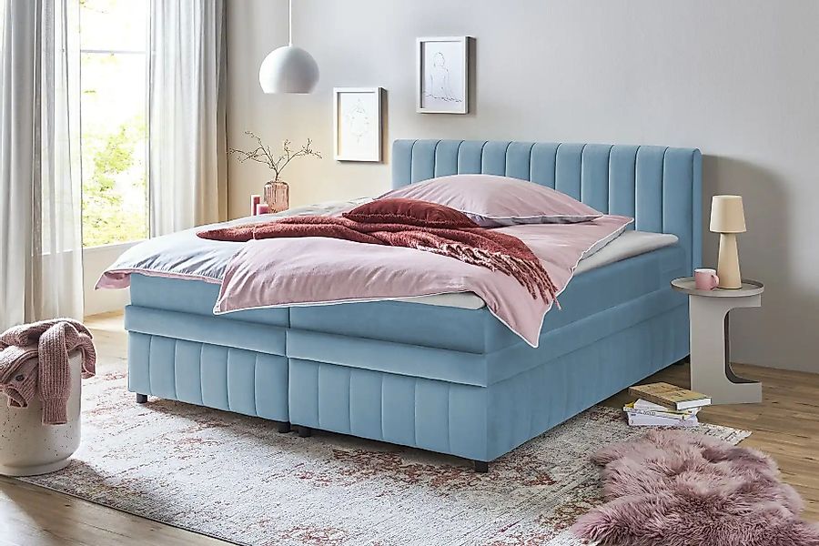 uno Boxbett mit Bettkasten Bruno ¦ blau ¦ Maße (cm): B: 186 H: 106 Betten > günstig online kaufen