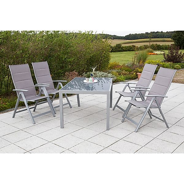 Merxx Taviano Set 5-tlg. 4 Klappsessel Gartentisch 150 x 90 cm Diamantbraun günstig online kaufen