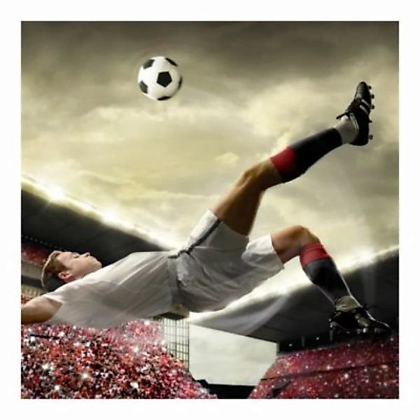 Bilderwelten Fototapete Fußball Action weiß Gr. 240 x 240 günstig online kaufen