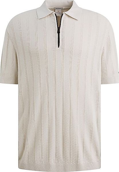 Cast Iron Half-Zip Polo Structure Ecru - Größe M günstig online kaufen