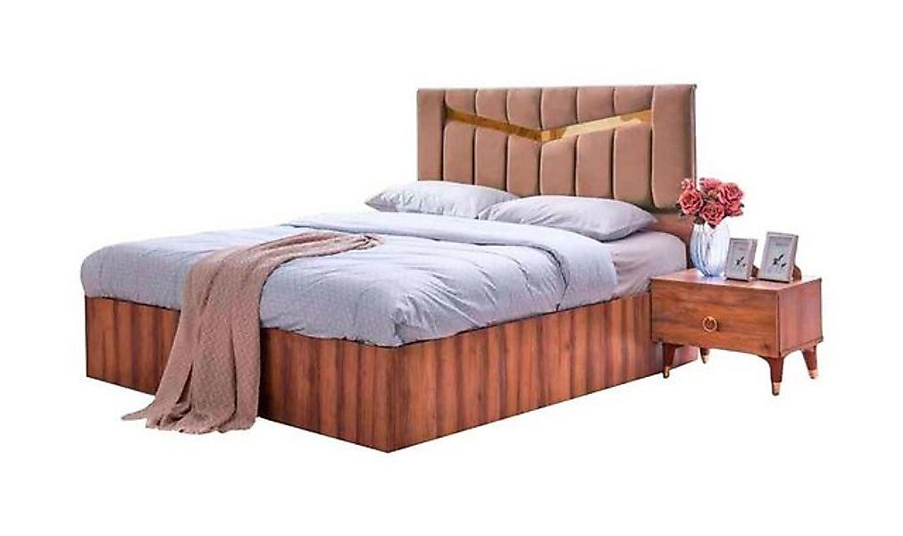 JVmoebel Bett Braun Bett Modern Rechteckig Design Schlafzimmer Doppelbett H günstig online kaufen