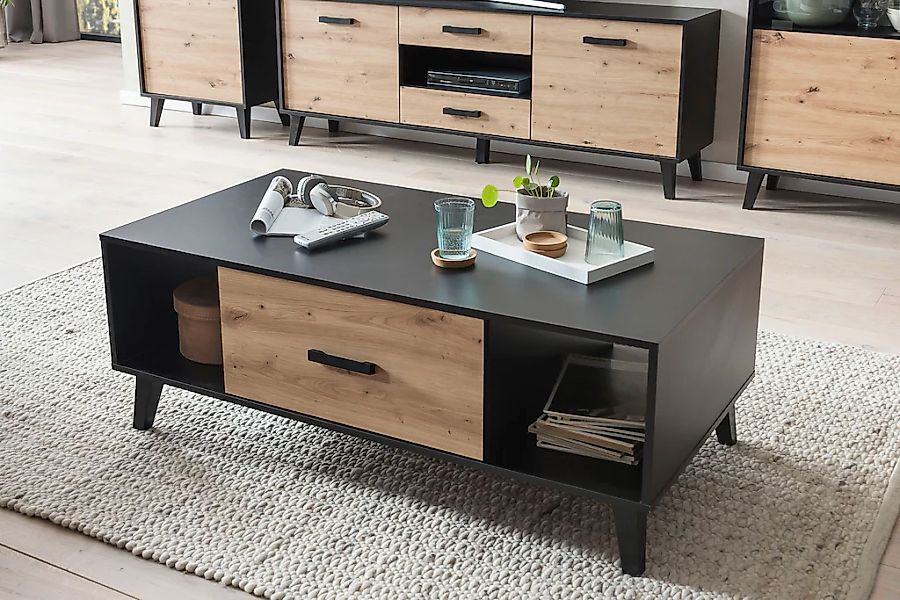 ARTONA 900 Couchtisch/Top:Dekor Artisan Eiche/Korpus:Schwarz günstig online kaufen