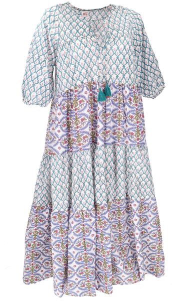 Guru-Shop Midikleid Boho Baumwoll Maxikleid, gestuftes günstig online kaufen