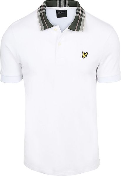 Lyle & Scott Poloshirt mit Tartan-Kragen Weiß - Größe S günstig online kaufen