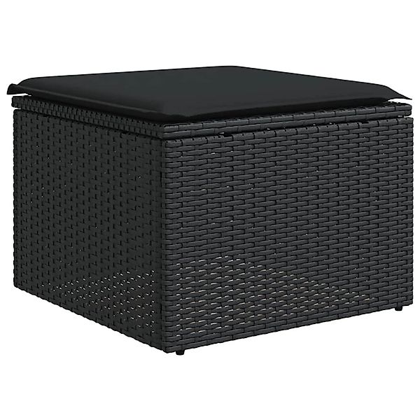 vidaXL Hocker Gartenhocker mit Kissen Schwarz günstig online kaufen