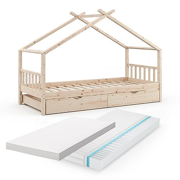 VitaliSpa® Hausbett Design, Naturholz, 90x200 cm günstig online kaufen