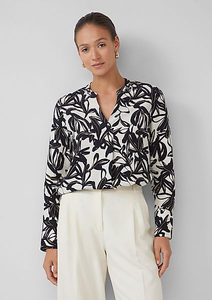 s.Oliver Langarmbluse Bluse Gemusterte Viskose-Bluse mit günstig online kaufen