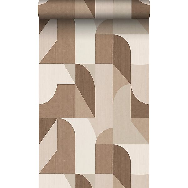 Origin Luxury Wallcoverings Tapete Kreise Im Bauhaus Stil Braun Und Beige 5 günstig online kaufen