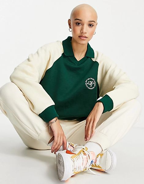 Daisy Street – Sweatshirt mit legerem Schnitt, farblich abgesetzten Ärmeln günstig online kaufen