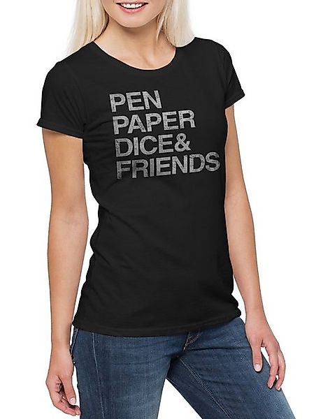 Urban Backwoods Print-Shirt Pen Paper Dice & Friends Damen T-Shirt Geek Ner günstig online kaufen