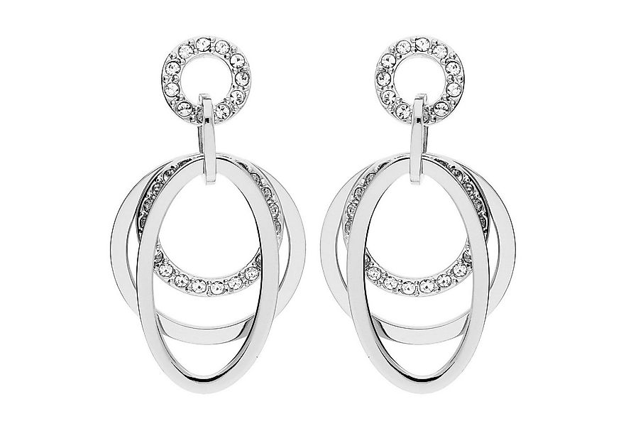 LÖB Paar Ohrhänger 750er Weißgold Vergoldet Ohrringe Hängend Ringe Oval Anh günstig online kaufen