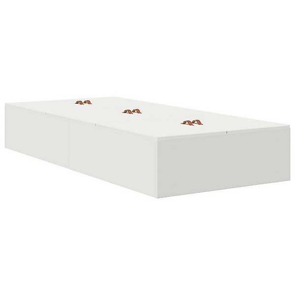 vidaXL Bett Stauraum Bettgestell Weiß Holzwerkstoff 90 x 190 x 31,5 cm (1-t günstig online kaufen