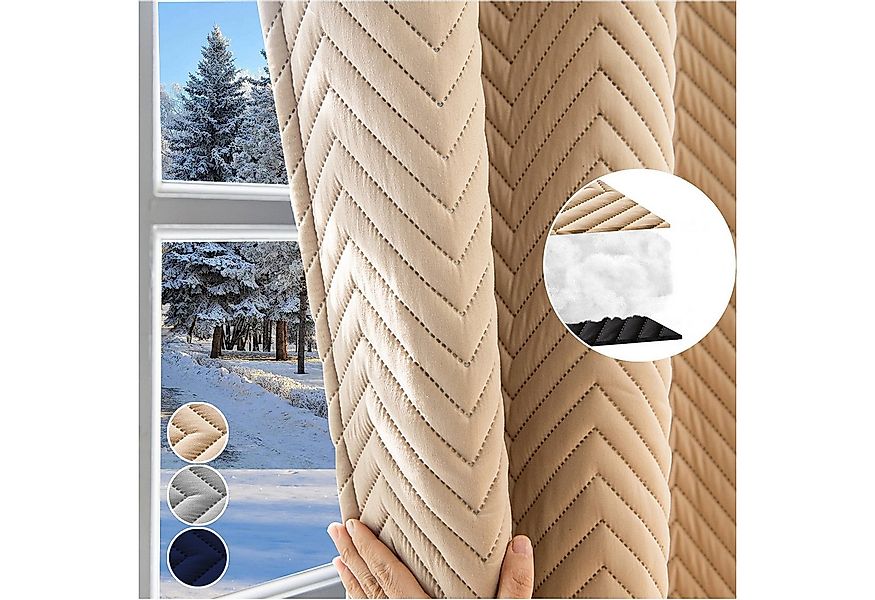 Jibenhome Gardine Blickdicht Verdunkelungsvorhang mit Kräuselband Dicke Gar günstig online kaufen