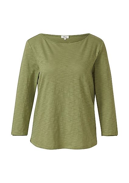 s.Oliver 3/4-Arm-Shirt T-Shirt Shirt mit Flammgarnstruktur und 3/4-Ärmeln günstig online kaufen