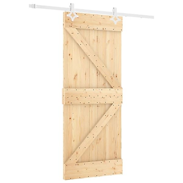 vidaXL Schiebetür mit Beschlag 80x210 cm Massivholz Kiefer 3203176 günstig online kaufen