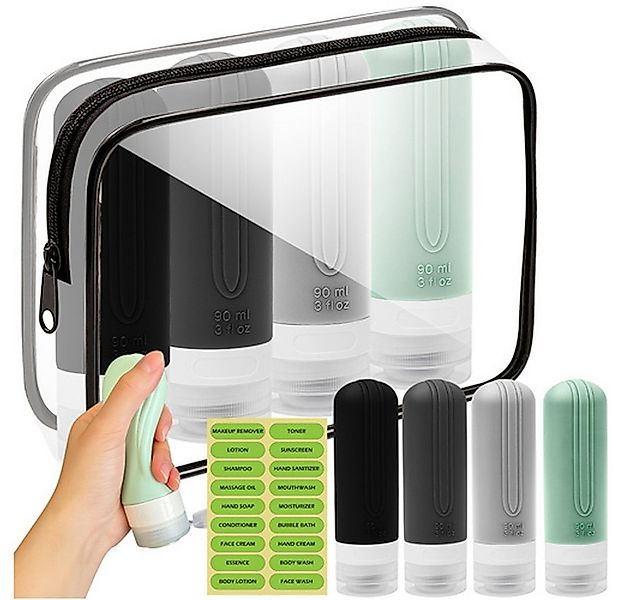 Trizand Kosmetiktasche Reise-Kosmetiktasche Handgepäck (Spar-Set, Reiseflas günstig online kaufen