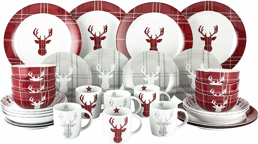 Retsch Arzberg Kombiservice "Geschirr-Set, Service HIGHLAND STAG, Winter, A günstig online kaufen