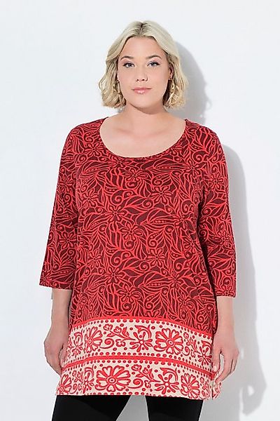 Ulla Popken Longshirt Longshirt A-Linie Rundhalsausschnitt 3/4-Arm günstig online kaufen