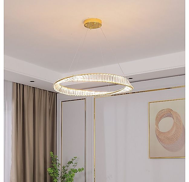 Eurotondisplay LED Deckenleuchte LED Pendelleuchte große Kristall Fernbedie günstig online kaufen