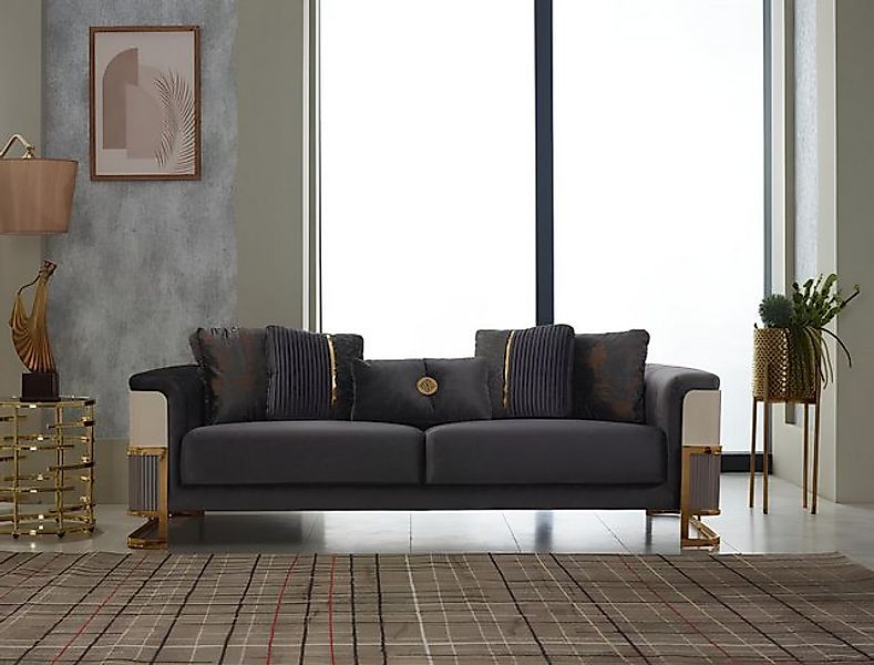 JVmoebel Sofa Dreisitzer Sofa 3 Sitzer Stoffsofa Polstersofa Couch Lila Lux günstig online kaufen