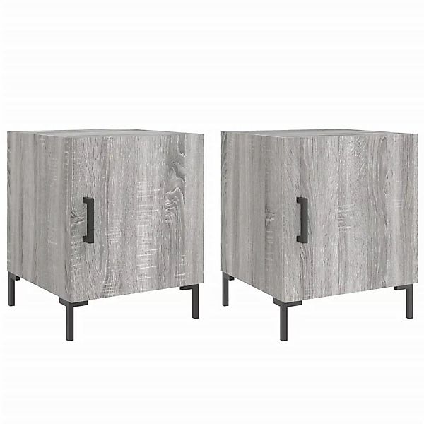 vidaXL Nachttische 2 Stk Grau Sonoma 40x40x50 cm Holzwerkstoff Modell 4 günstig online kaufen