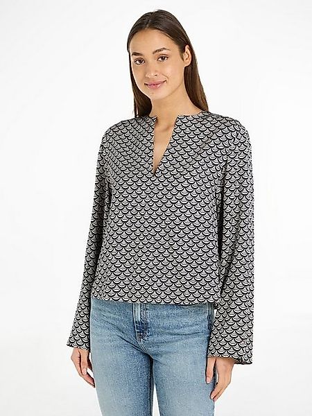 Tommy Hilfiger Blusentop SEAL AOP V-NECK günstig online kaufen