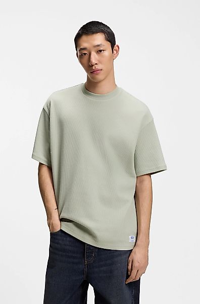 HUGO Blue T-Shirt "Nuwaffle" Rundhalsausschnitt, Regular Fit, dezentes Waff günstig online kaufen