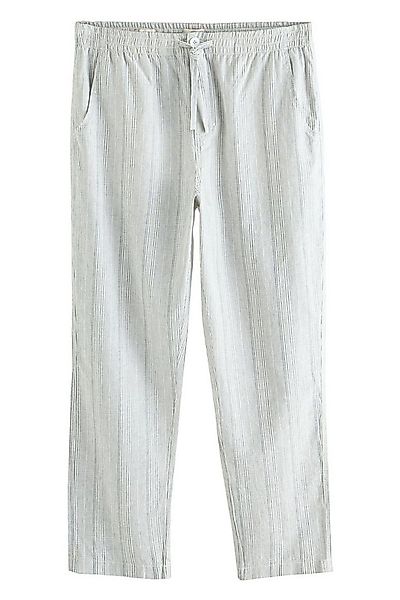 Next Leinenhose Gestreifte Relaxed Fit Hose aus Baumwolle + Leinen (1-tlg) günstig online kaufen