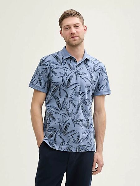 TOM TAILOR Poloshirt Piqué Poloshirt mit Palmen-Print günstig online kaufen