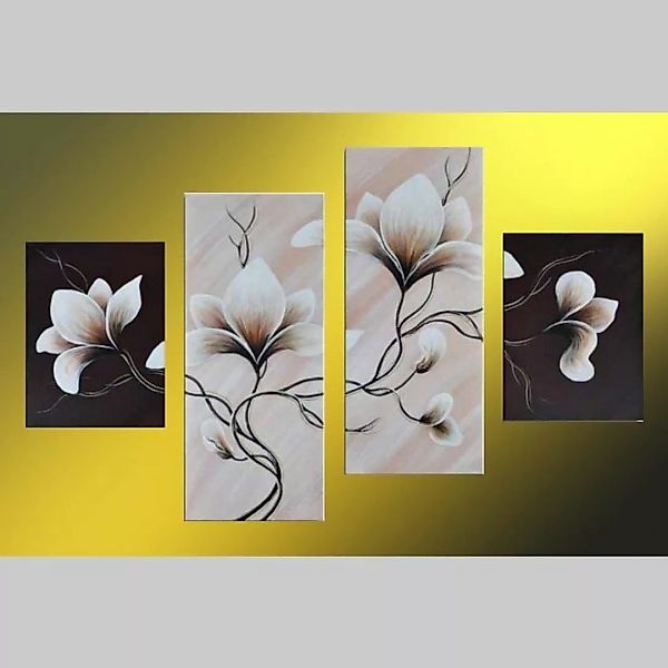 4 Leinwandbilder MAGNOLIA (3) 120 x 80cm Handgemalt günstig online kaufen