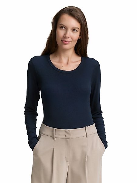 TOM TAILOR Langarmshirt, mit Rundhalsausschnitt und Stretch günstig online kaufen