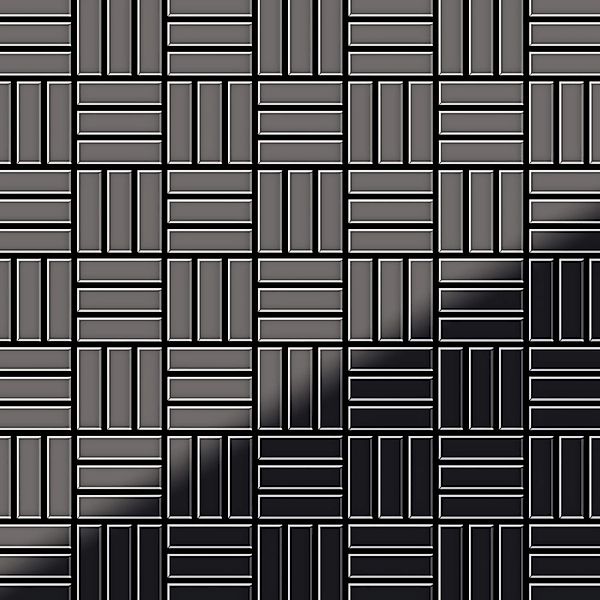ALLOY Mosaik Fliese Massiv Metall Titan Hochglanz Dunkelgrau 1,6mm Basketwe günstig online kaufen