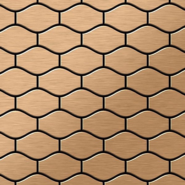 ALLOY Mosaik Fliese Massiv Metall Titan Gebürstet Kupfer 1,6mm Stark Karma- günstig online kaufen