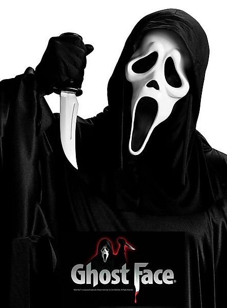 Fun World Verkleidungsmaske Ghostface Maske & Messer - Scream Set Halloween günstig online kaufen