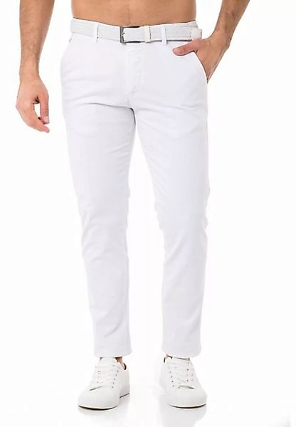RedBridge Chinohose Chino Hose Pants mit Gürtel Weiß W31 L32 günstig online kaufen