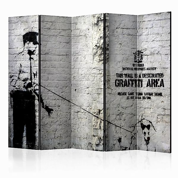 5-teiliges Paravent - Graffiti Area [room Dividers] günstig online kaufen