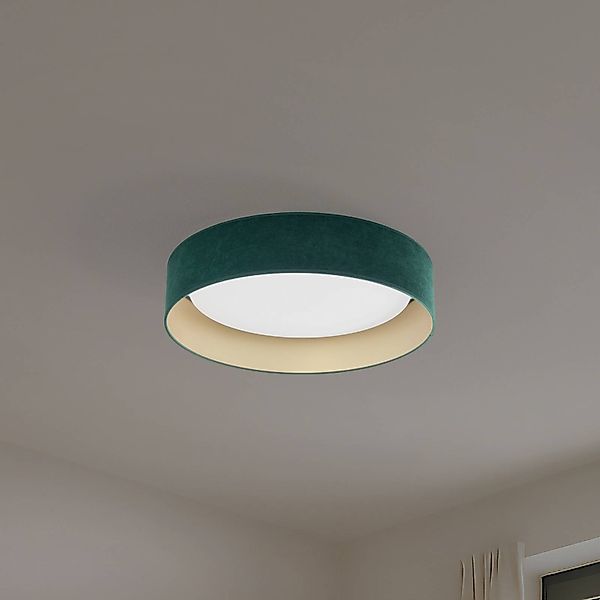 LED-Deckenleuchte Plafond, Samt grün, Ø 45 cm, 3-step-dim günstig online kaufen
