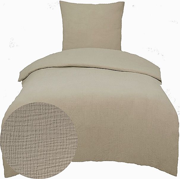 KH-Haushaltshandel Bettwäsche 2-tlg. Musselin Bettwäsche 135x200 günstig online kaufen