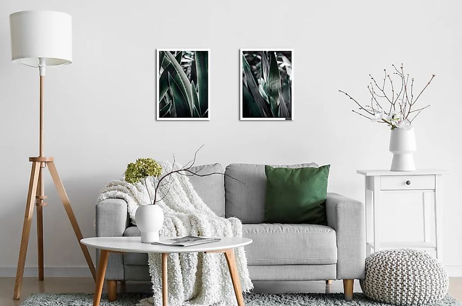 Bruno Banani Bild mit Rahmen "Blätter - Gerahmter Digitaldruck - Wandbild" günstig online kaufen