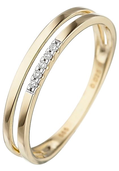JOBO Diamantring, 585 Gold mit 5 günstig online kaufen