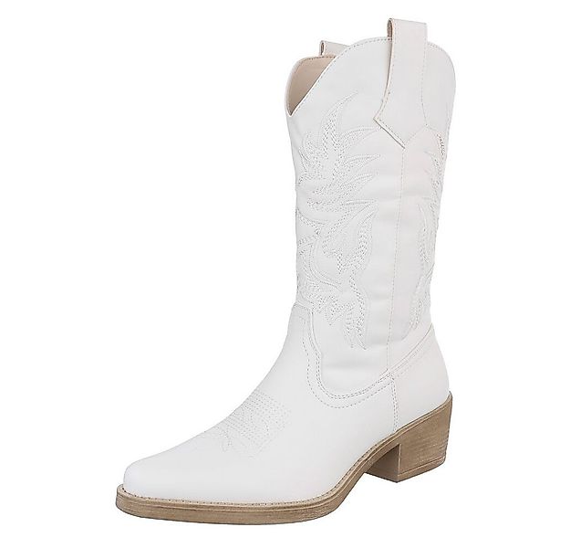 Ital-Design Eleganter Westernstiefel mit Stickerei für Damen Westernstiefel günstig online kaufen