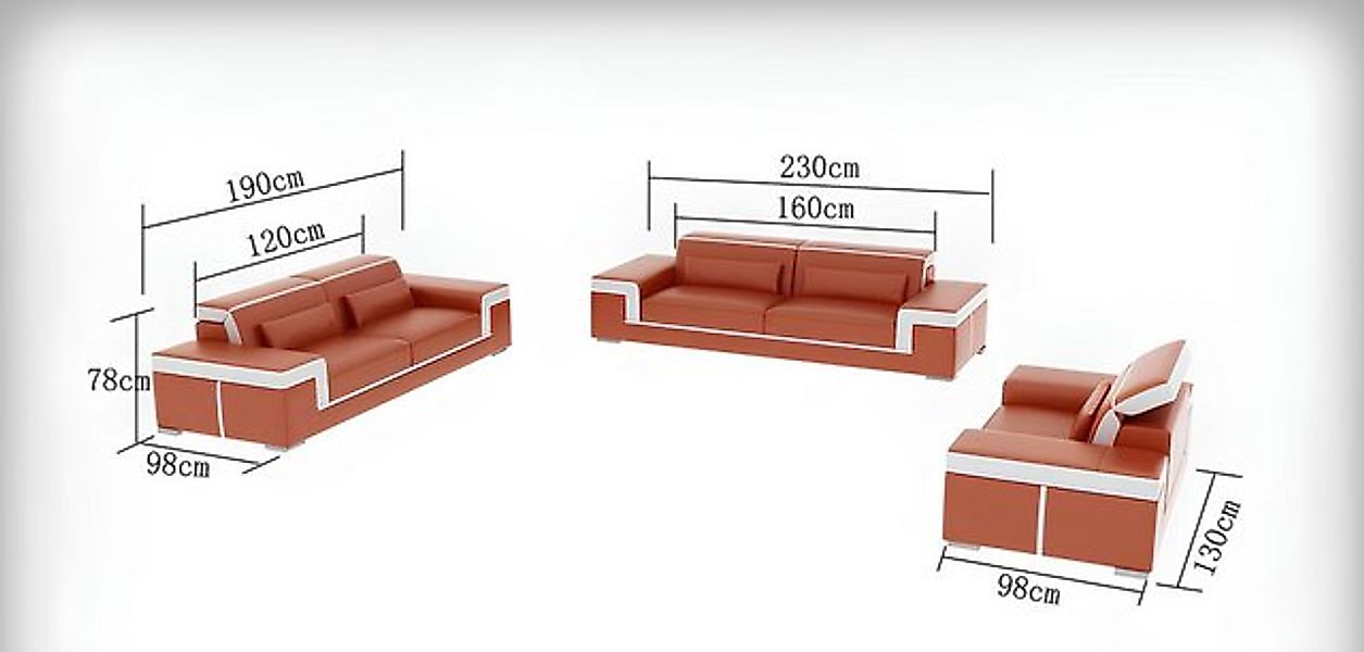 Xlmoebel Sofa Neu Luxus Modernes Design-Sofa Set mit 3 Sitzplätzen und Couc günstig online kaufen