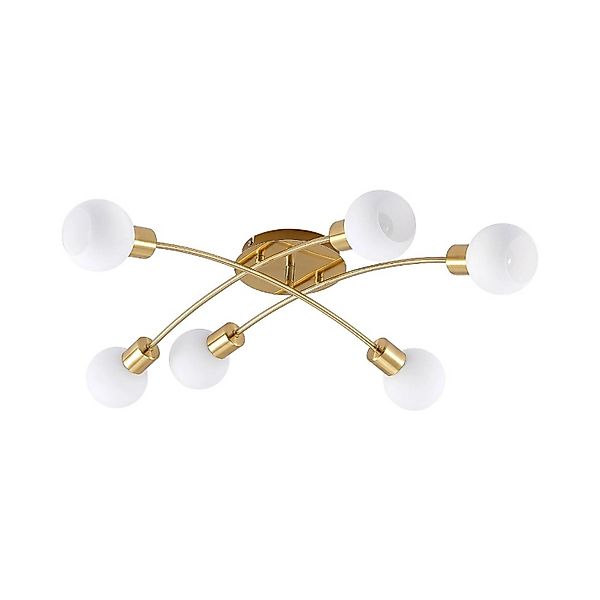 Lindby Deckenlampe Agmar 9626419 Modern in Gold Messing aus Metall 6-flammi günstig online kaufen