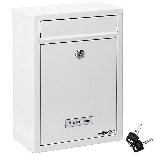 monzana Wandbriefkasten, Weiß inkl. 2 Schlüssel Namensschild abschließbar M günstig online kaufen