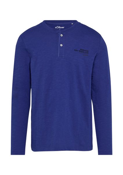 s.Oliver Langarmshirt T-Shirt Henley-Shirt mit Flammgarnstruktur günstig online kaufen