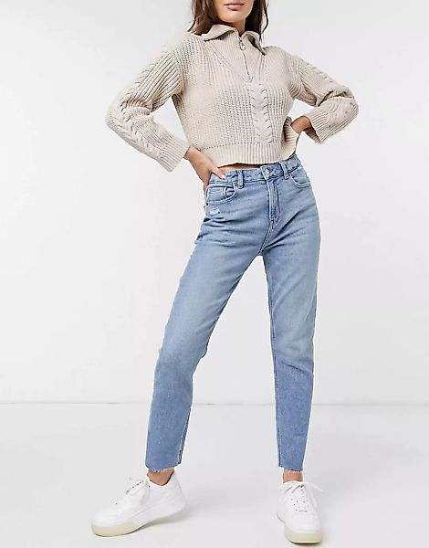 American Eagle – Mom-Jeans mit mittelblauer Waschung günstig online kaufen